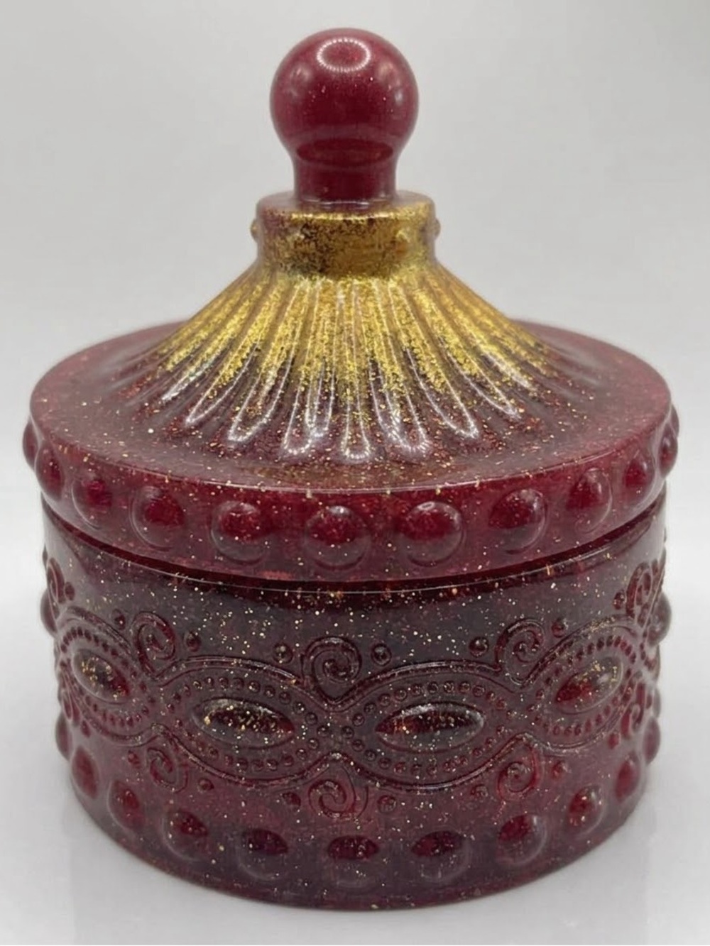 JAI’S DESIGNS Handcrafted Single Textured Doodad Pot with lid- Custom color! - Picture 4 of 9
